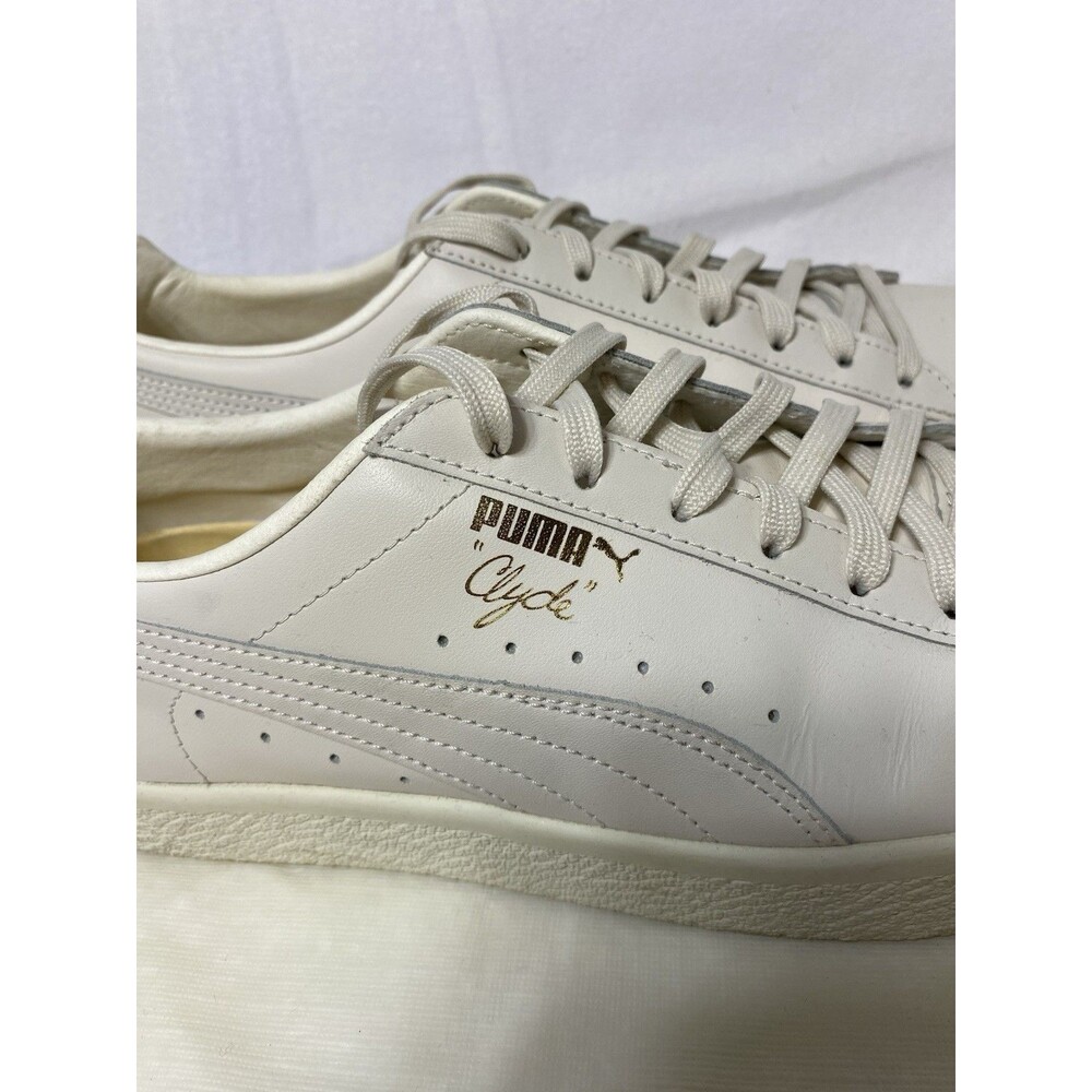 Puma Clyde Og 75Y Prm Lace Up Women Sz 11 Off White Sneakers Casual Shoes - Picture 3 of 8